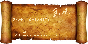 Zichy Acicét névjegykártya